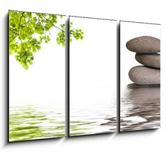 Obraz 3D tdln - 105 x 70 cm F_BB84012048 - bannire zen, galets et feuilles d'rable