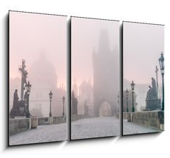 Obraz   Charles Bridge in Prague at foggy morning, 105 x 70 cm