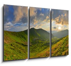 Obraz 3D tdln - 105 x 70 cm F_BB86452003 - Sunset in summer mountains - Zpad slunce v letnch horch