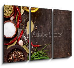Obraz 3D tdln - 105 x 70 cm F_BB86522386 - Various spices on wooden background
