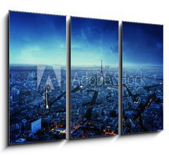 Obraz 3D tdln - 105 x 70 cm F_BB86925891 - Paris skyline at sunset, France