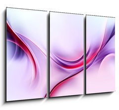 Obraz 3D třídílný - 105 x 70 cm F_BB87209773 - Purple Abstract Waves Art Composition Background