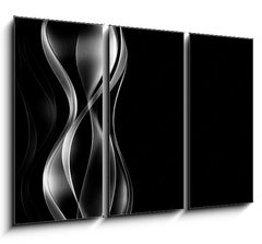 Obraz 3D tdln - 105 x 70 cm F_BB87644944 - abstrakcyjne srebrne fale czarne to