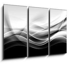 Obraz 3D tdln - 105 x 70 cm F_BB88547506 - creative abstraction black and white wave background