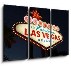 Obraz 3D tdln - 105 x 70 cm F_BB9049386 - Welcome To Las Vegas neon sign at night