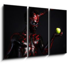 Obraz 3D třídílný - 105 x 70 cm F_BB932337 - devil apple