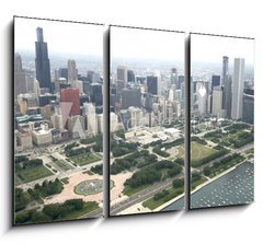 Obraz 3D tdln - 105 x 70 cm F_BB9395863 - Downtown Chicago from the East via the air