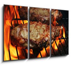 Obraz 3D tdln - 105 x 70 cm F_BB9960403 - Grilled Steaks - Grilovan steaky