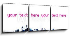 Obraz 3D třídílný - 150 x 50 cm F_BM10018739 - Blaue Party und Fl che f r eigenen Text - Blaue Party a Fl e che f eigenen Text