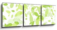 Obraz 3D třídílný - 150 x 50 cm F_BM100440261 - seamless background with green leaves - bezešvé pozadí se zelenými listy