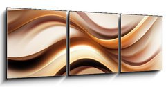 Obraz 3D třídílný - 150 x 50 cm F_BM100548617 - Abstract Gold Wave Design Background - Pozadí abstraktní zlaté vlny