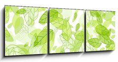 Obraz 3D třídílný - 150 x 50 cm F_BM100698085 - seamless background with green leaves - bezešvé pozadí se zelenými listy