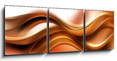 Obraz 3D třídílný - 150 x 50 cm F_BM102386676 - Abstract Gold Brown Wave Design Background - Pozadí abstraktní zlaté hnědé vlny