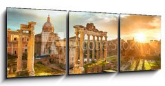 Obraz 3D třídílný - 150 x 50 cm F_BM102924598 - Roman Forum. Ruins of Roman Forum in Rome, Italy during sunrise. - Roman Forum. Ruiny římského fóra v Římě, Itálie při východu slunce.