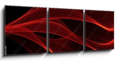 Obraz 3D tdln - 150 x 50 cm F_BM103835138 - red glow energy wave. lighting effect abstract background with c