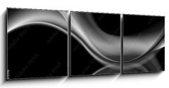 Obraz 3D třídílný - 150 x 50 cm F_BM107540596 - Dark abstract monochrome smooth waves background - Tmavé abstraktní monochromatické hladké vlny pozadí