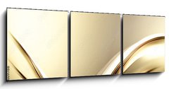 Obraz 3D třídílný - 150 x 50 cm F_BM109609788 - Fractal Abstract Gold Wave Design Background - Pozadí návrhu fraktální abstraktní zlaté vlny