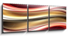 Obraz 3D třídílný - 150 x 50 cm F_BM109610245 - Modern Shiny Abstract Wave Design - Moderní lesklý abstraktní vlnový design