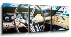 Obraz 3D tdln - 150 x 50 cm F_BM113885673 - Inside view of classic american car.