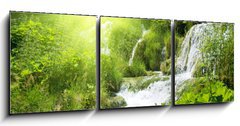 Obraz   wateterfall in deep forest, 150 x 50 cm