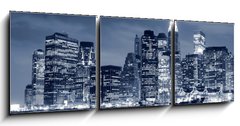 Obraz 3D tdln - 150 x 50 cm F_BM11982287 - Lower Manhattan skyline At Night