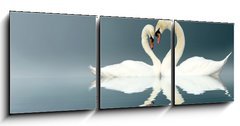 Obraz 3D tdln - 150 x 50 cm F_BM12112158 - Love Swans