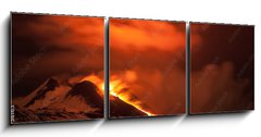 Obraz 3D třídílný - 150 x 50 cm F_BM121736163 - Volcano Etna eruption