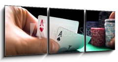 Obraz 3D tdln - 150 x 50 cm F_BM123037306 - Zwei Asse beim Texas Holdem Poker.