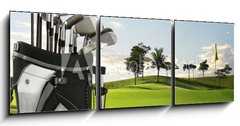 Obraz 3D tdln - 150 x 50 cm F_BM12351119 - golf equipment and course - golfov vybaven a kurz