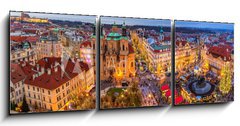 Obraz 3D tdln - 150 x 50 cm F_BM123780086 - Panorama of Old Town of Prague at Christmas time.