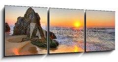 Obraz 3D třídílný - 150 x 50 cm F_BM13013771 - Sunrise Rocks - Východ slunce skály