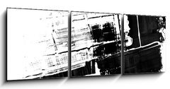Obraz 3D třídílný - 150 x 50 cm F_BM13034930 - An abstract paint splatter frame in black and white