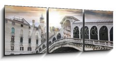 Obraz   Venice, Rialto bridge and with gondola on Grand Canal, Italy, 150 x 50 cm