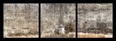 Obraz 3D třídílný - 150 x 50 cm F_BM138386039 - Dirty wall with broken cement plaster.
