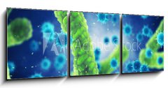 Obraz 3D tdln - 150 x 50 cm F_BM143813734 - Pathogenic bacteria and viruses , Microscopic germs that cause infectious diseases , Viral and bacterial infection