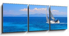 Obraz 3D třídílný - 150 x 50 cm F_BM14821567 - Sailing yacht - Plachetní jachta