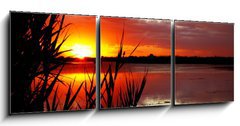 Obraz   Sunrise on like, 150 x 50 cm