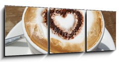 Obraz 3D tdln - 150 x 50 cm F_BM15458903 - Kaffee mit Herz