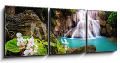 Obraz 3D třídílný - 150 x 50 cm F_BM163905997 - Waterfall in Thailand, called Huay or Huai mae khamin in Kanchanaburi Provience - Vodopád v Thajsku, zvaný Huay nebo Huai mae khamin v provincii Kanchanaburi