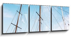 Obraz 3D tdln - 150 x 50 cm F_BM166856176 - Masts of sailboat and blue sky