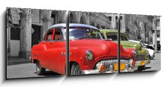Obraz 3D tdln - 150 x 50 cm F_BM17211869 - Colorful Havana cars panorama