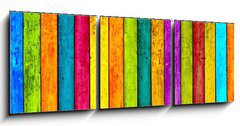 Obraz 3D tdln - 150 x 50 cm F_BM17494460 - Colorful Wood Planks Background