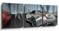 Obraz 3D tdln - 150 x 50 cm F_BM18252967 - Car on bridge