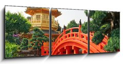 Obraz 3D tdln - 150 x 50 cm F_BM19109853 - Gold pavilion in Chinese garden