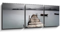 Obraz 3D tdln - 150 x 50 cm F_BM19438246 - Looking over a desolate peer and a boat - Pohldl na pust peer a na lo
