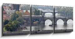 Obraz 3D tdln - 150 x 50 cm F_BM19845883 - Prague bridges over the Vltava