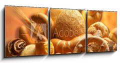 Obraz 3D tdln - 150 x 50 cm F_BM1994596 - group of different bread products photographed wit