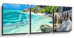 Obraz 3D tdln - 150 x 50 cm F_BM199617709 - Source d`Argent Beach at island La Digue, Seychelles