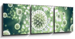 Obraz 3D tdln - 150 x 50 cm F_BM222938867 - 3d rendering virus, bacteria, cell