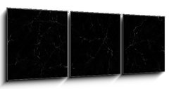 Obraz 3D třídílný - 150 x 50 cm F_BM236902910 - Natural black marble texture for skin tile wallpaper luxurious background, for design art work. Stone ceramic art wall interiors backdrop design. Marble with high resolution